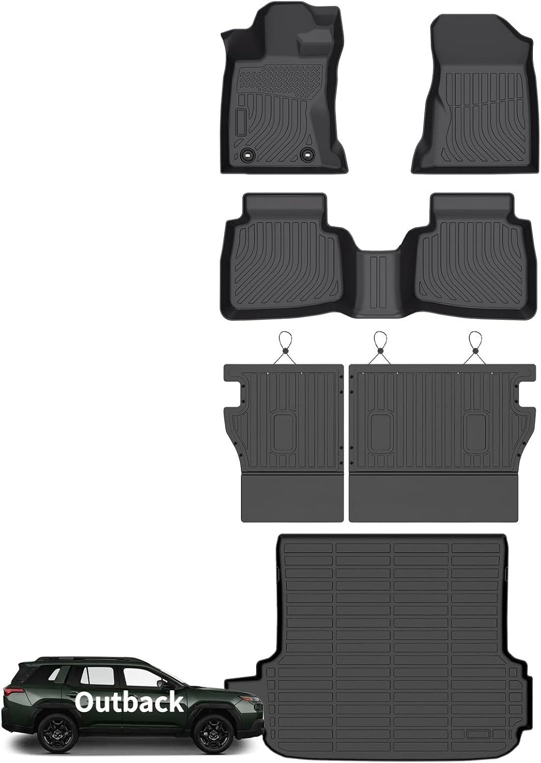 Wayhigh® Floor Mats & Backseat Cargo Liner for Subaru Outback 2026, All Weather TPE Car Mats Waterproof Heavy Duty Floor Liners, Floor Mats Custom Fit for Outback Accessories