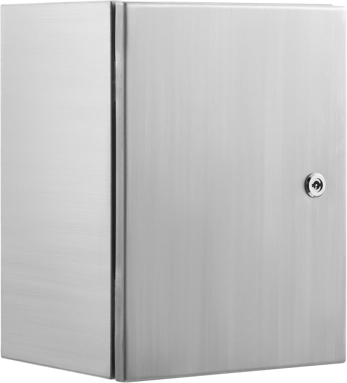 Steel Electrical Box, 20'x 16'x 8', 304 Stainless Steel Electrical Enclosure Box, Wall-Mounted Outdoor Electrical Electronic Equipment Enclosure with Mounting Plate Hinges Lock, IP66 Waterproof