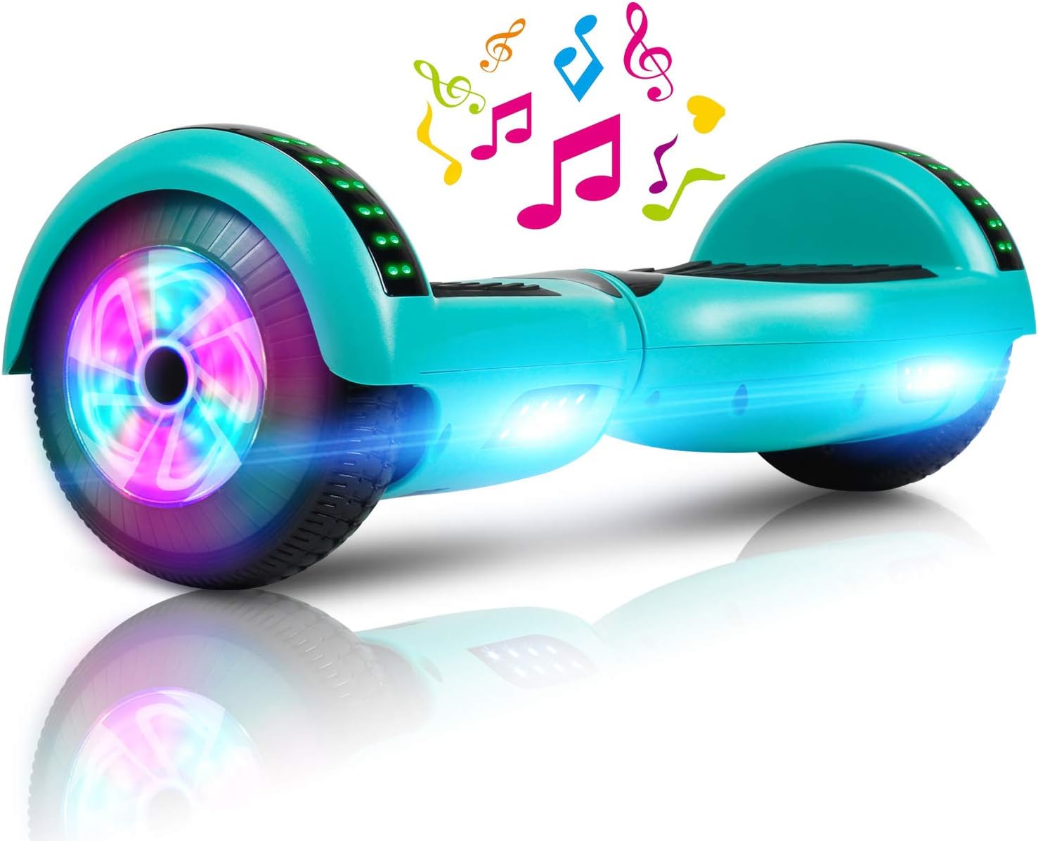LIEAGLE Hoverboard, 6.5' Self Balancing Scooter Hover Board with Bluetooth Wheels LED Lights for Kids Adults