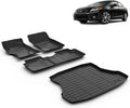 Floor Mats & Cargo Liner for 2015 2014 2013 2012 Civic & Civic Si Only Sedan (Not Coupe) All Weather Car Mats Cargo Mat Floor Liners Trunk Mat Civic Trunk Liner