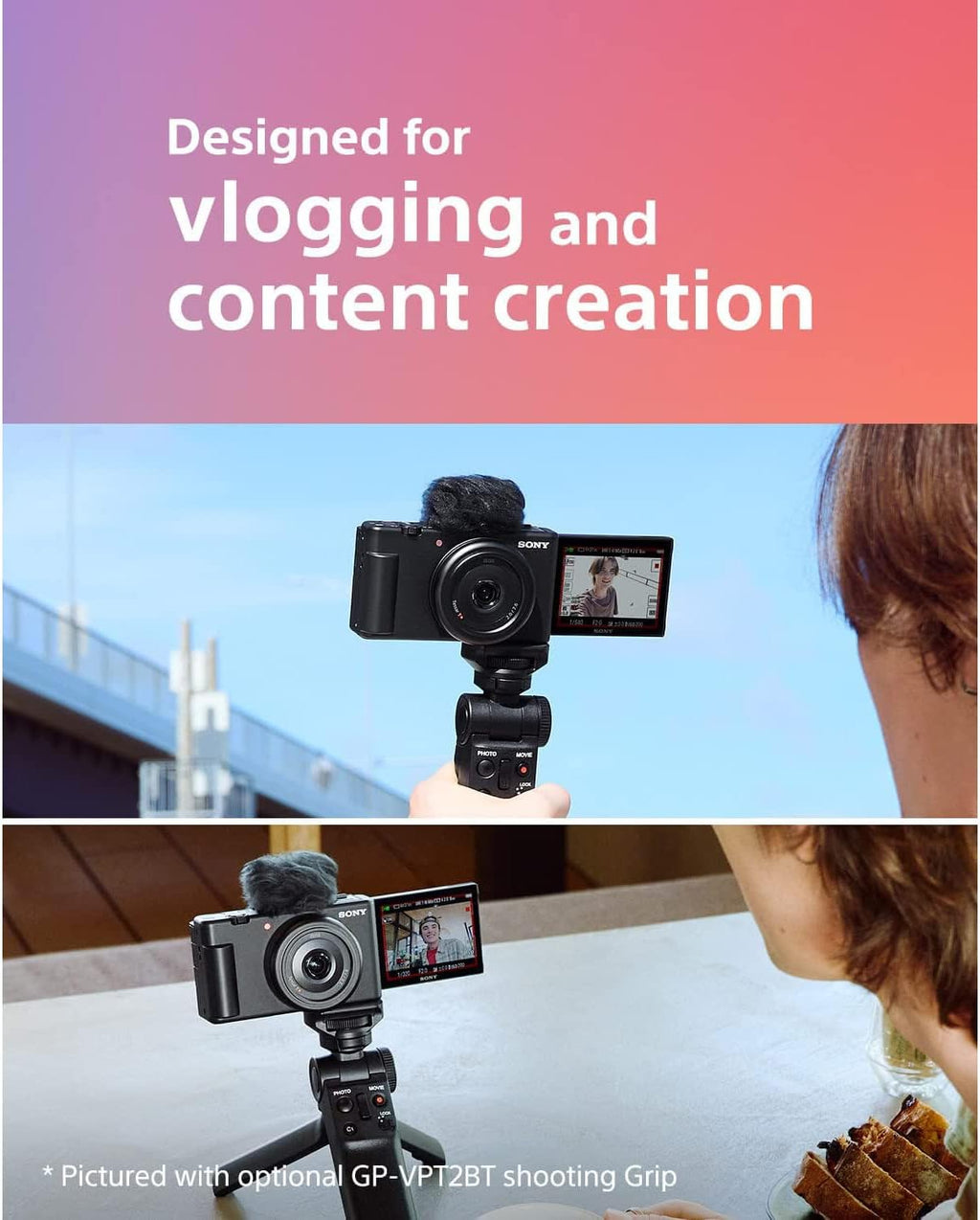 Sony ZV-1F Vlog Camera with 4K Video & 20.1MP for Content Creators and Vloggers Black ZV-1F/B | Official Sony USA Partner Model | Bundle with Deco Gear Case + Extra Battery + Filters + Photo Software