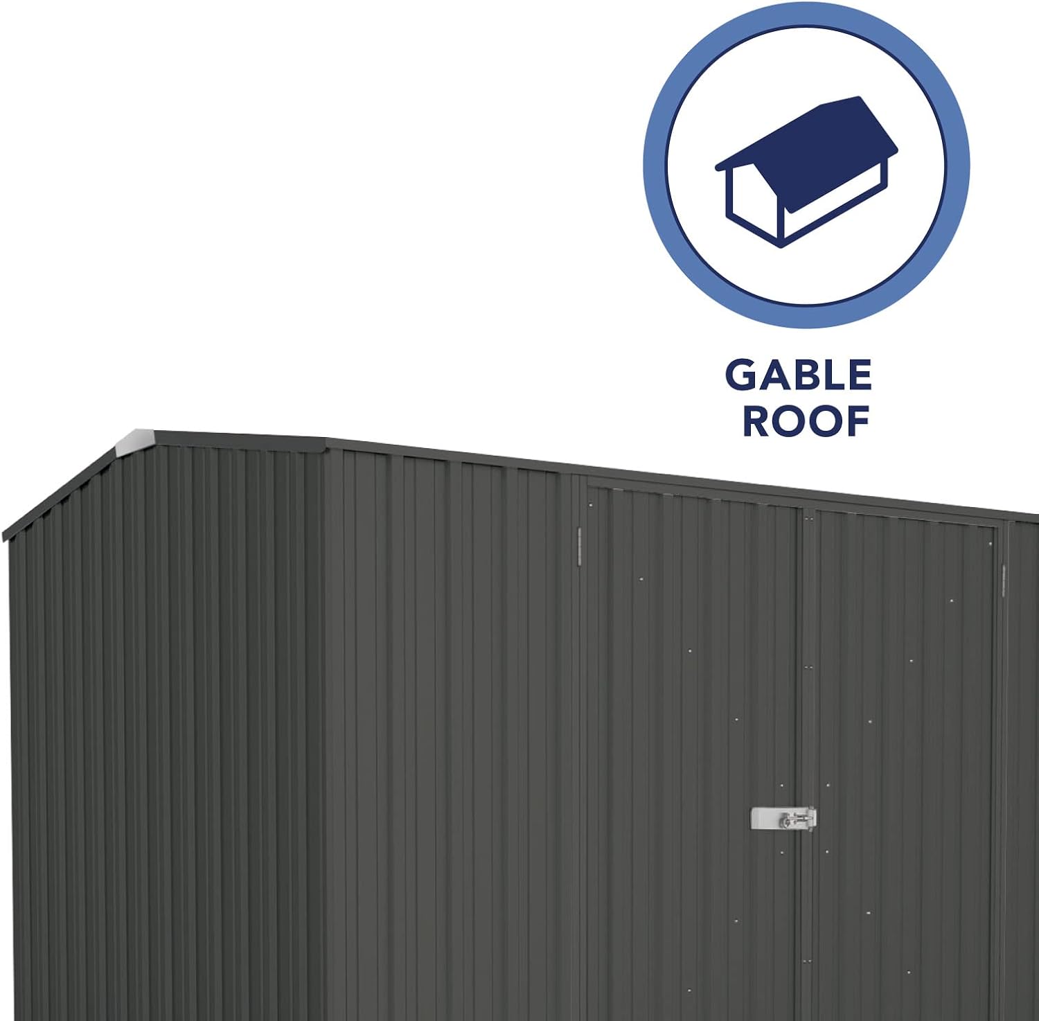 Absco Premier Storage Sheds, 10'x7' Metal Garage, DIY Backyard Shed, Utility Tool Storage, Weather & Wind Resistant Aluminum Panels & Steel Frame, Maintenance-Free, 12 Year Warranty, Monument Gray
