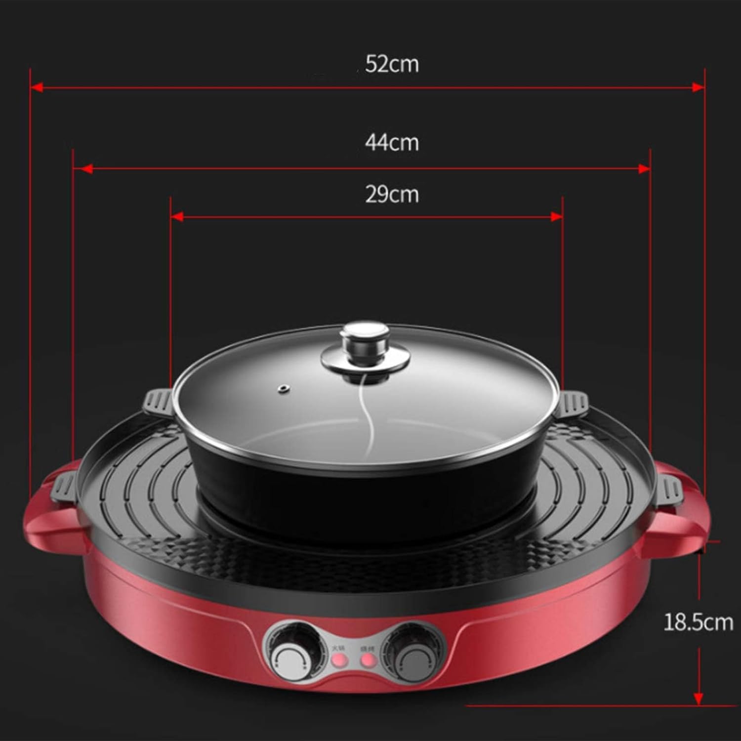 Multifunctional & Dual Temperature Control Korean Hot Pot With Grill Pan Electric Grill, Smokeless Shabu Shabu Pot With Divider, Non-Stick Indoor BBQ