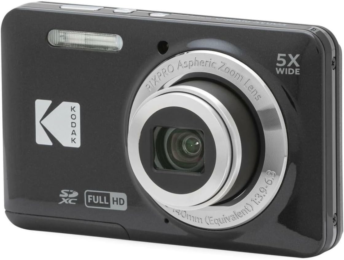 Kodak PIXPRO Friendly Zoom FZ55 Digital Camera (Black) Bundle with Camera Case, 32GB Class 10 UHS-I U1 SDHC Memory Card and USB 2.0 Card Reader (4 Items)