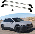 2PCS Aluminum Crossbar Cross Bar Fit for Hyundai IONIQ 5 2022-2025 SEL Limited XRT Luggage Cargo Carrier Roof Rack Rails with Anti-Theft Locks Lockable (Black with Silver)