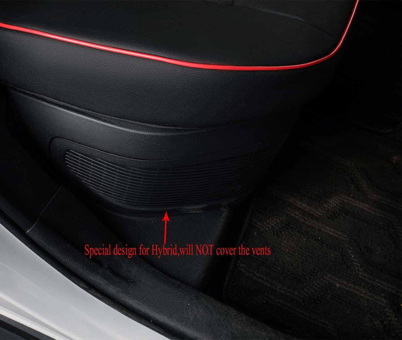 EKR Custom Fit Tucson Car Seat Covers for Hyundai Tucson 2019 2020 2021(Not for NX4),Leather Seat Cover Full Set for SUV-Faux Leather(Black with Red Piping)
