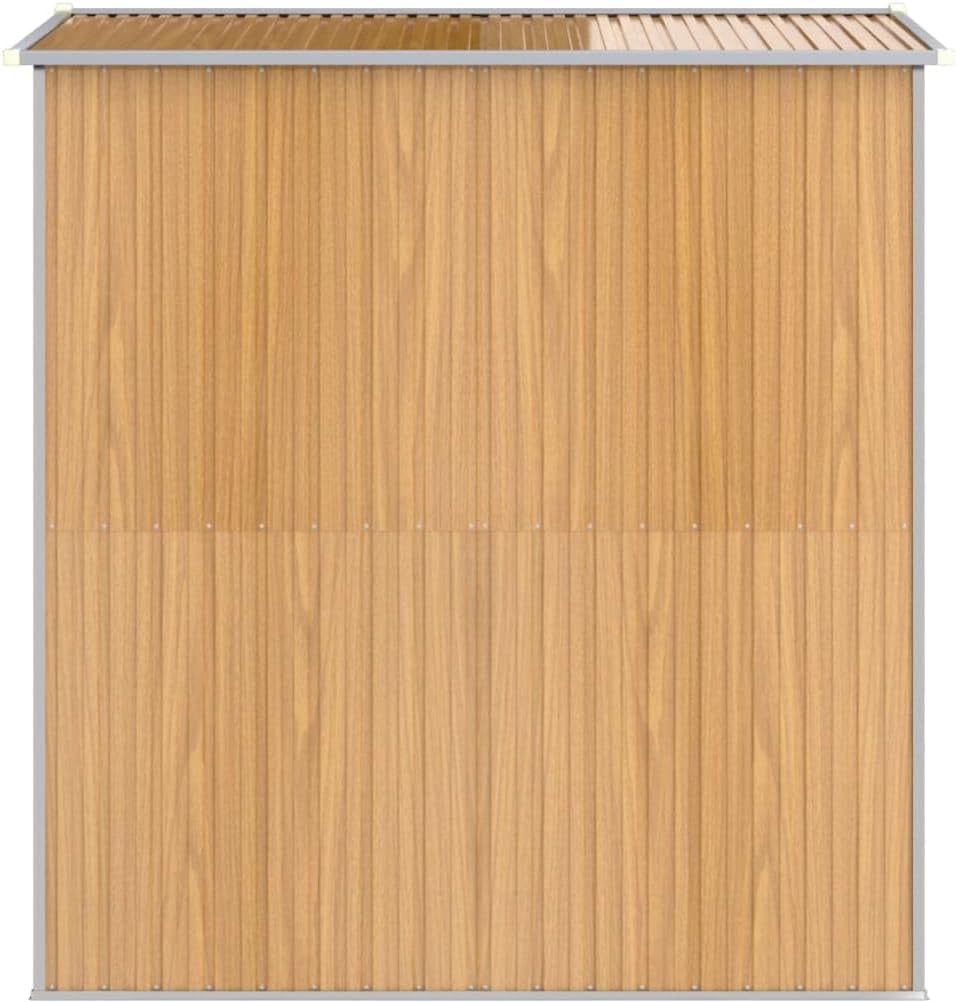 vidaXL Garden Shed - Light Brown Galvanized Steel Storage Solution / 75.6'x75.2'x87.8' / Ideal for Outdoor Tools, Garden Equipment & Pool Essentials