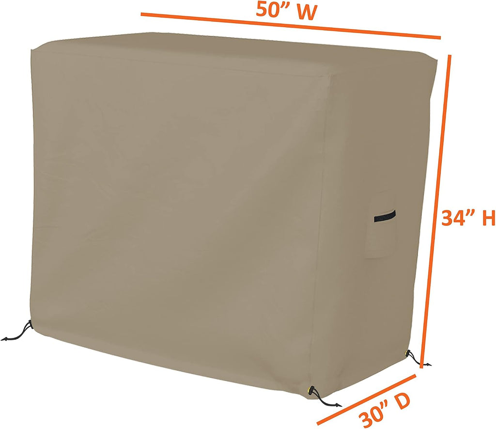 Bar Cart Cover 12 Oz Waterproof 100% Weather Resistant cart Cover with Air Pockets and Drawstring for Sung Fit (34' H x 50' W x 30' D), Beige