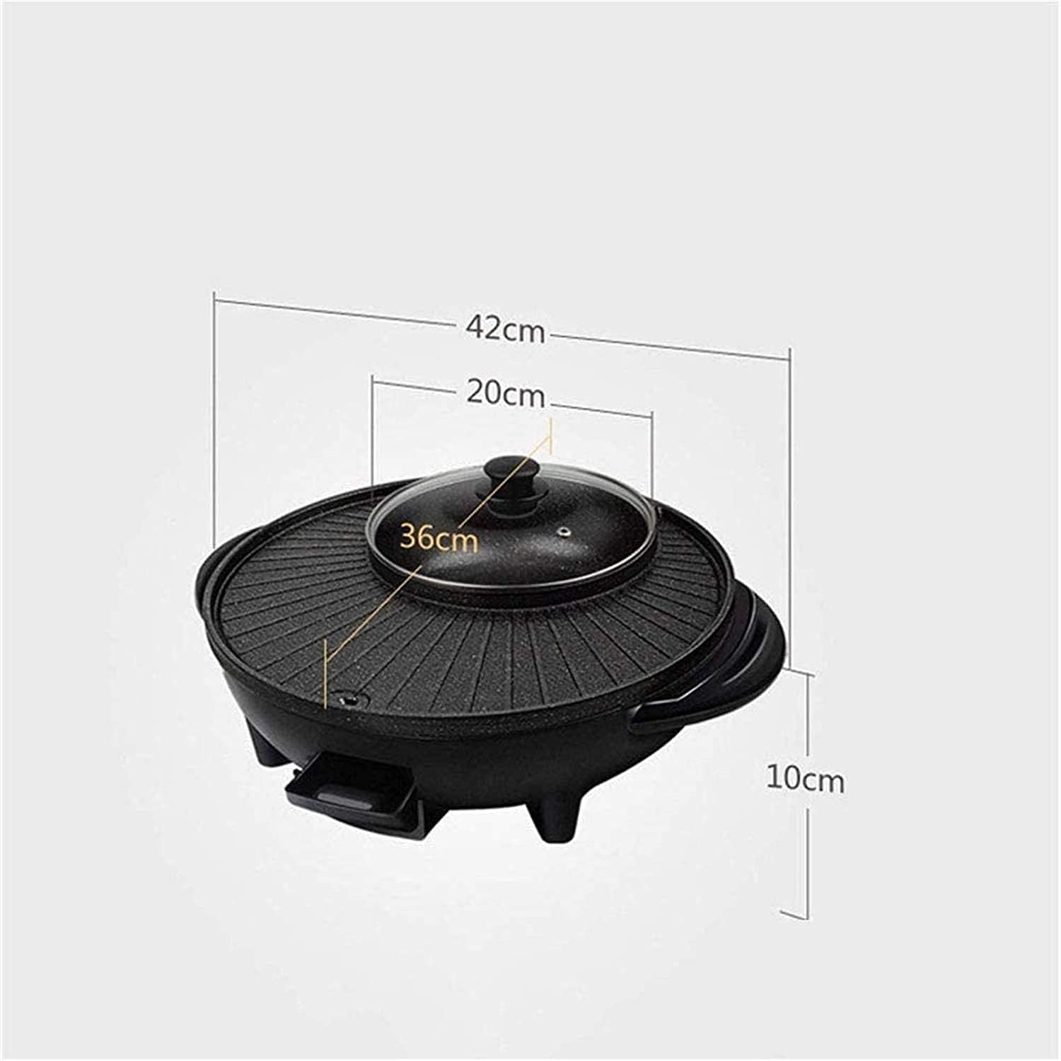 Korean BBQ Grill Electric Grill Hot Pot Shabu Shabu Hot Pot Electric with Lid And Oil Drain Hole Non-Stick Coating Surface Suitable for Gathering of 3-10 People,Household