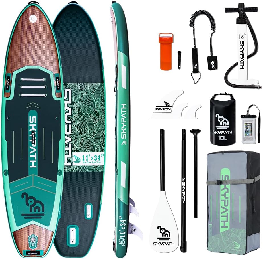 Inflatable Stand Up Paddle Board,10'6''*32''/11'*34'' Ultra-Light SUP Board,Blow Up Paddle Board, Wide Stable Family Board for Youth & Adults of All Skill Levels with Full Set of SUP Board Accessories