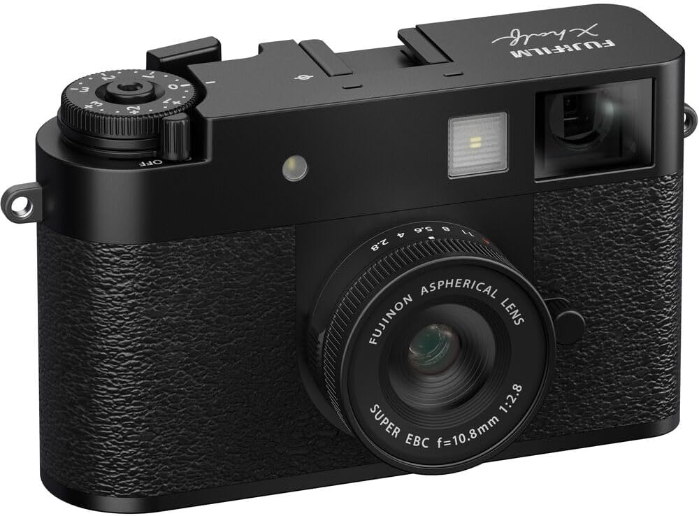 FUJIFILM X Half Premium Compact Digital Camera (Black) Bundle with Fuji INSTAX MINI Link 3 Smartphone Printer (Clay White) + Instax Mini Film + Extra Battery + Charger + 64GB Memory Card + More