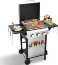 CIG GARDEN 3-Burner Propane Flat Top Grill, 31,500 BTU Stainless Steel Griddle for Outdoor BBQ - Patio, Backyard & Camping Gas Grill