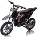 36V Kids Ride On Dirt Bike,15.5MPH Fast Speed Electric Battery-Powered Off-Road Motorcycle Max Load 175 Lbs,Led Light,Leather Seat,Disc Brake,Air-Filled Tires (Black, Brushless Motor)