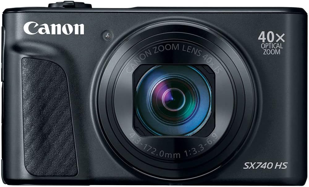 Canon PowerShot SX740 HS Digital Camera (Black) (2955C001), 2 x 64GB Memory Card, 3 x NB13L Battery, Corel Photo Software, Charger, Card Reader, LED Light, Soft Bag + More