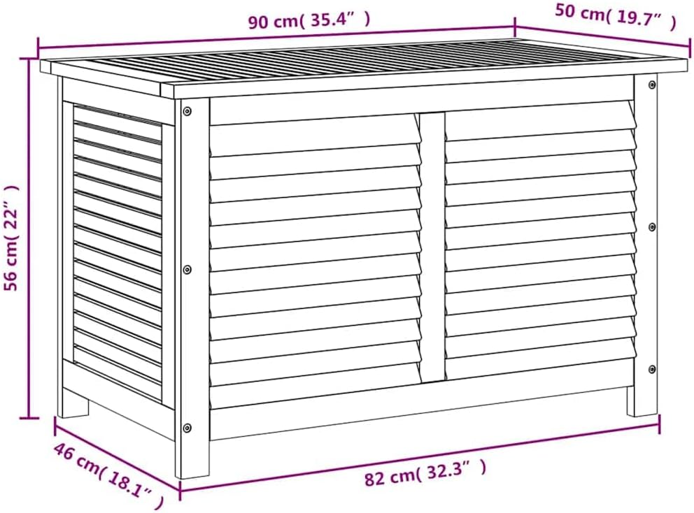 vidaXL Garden Storage Box Natural Wood Solid Acacia Wood