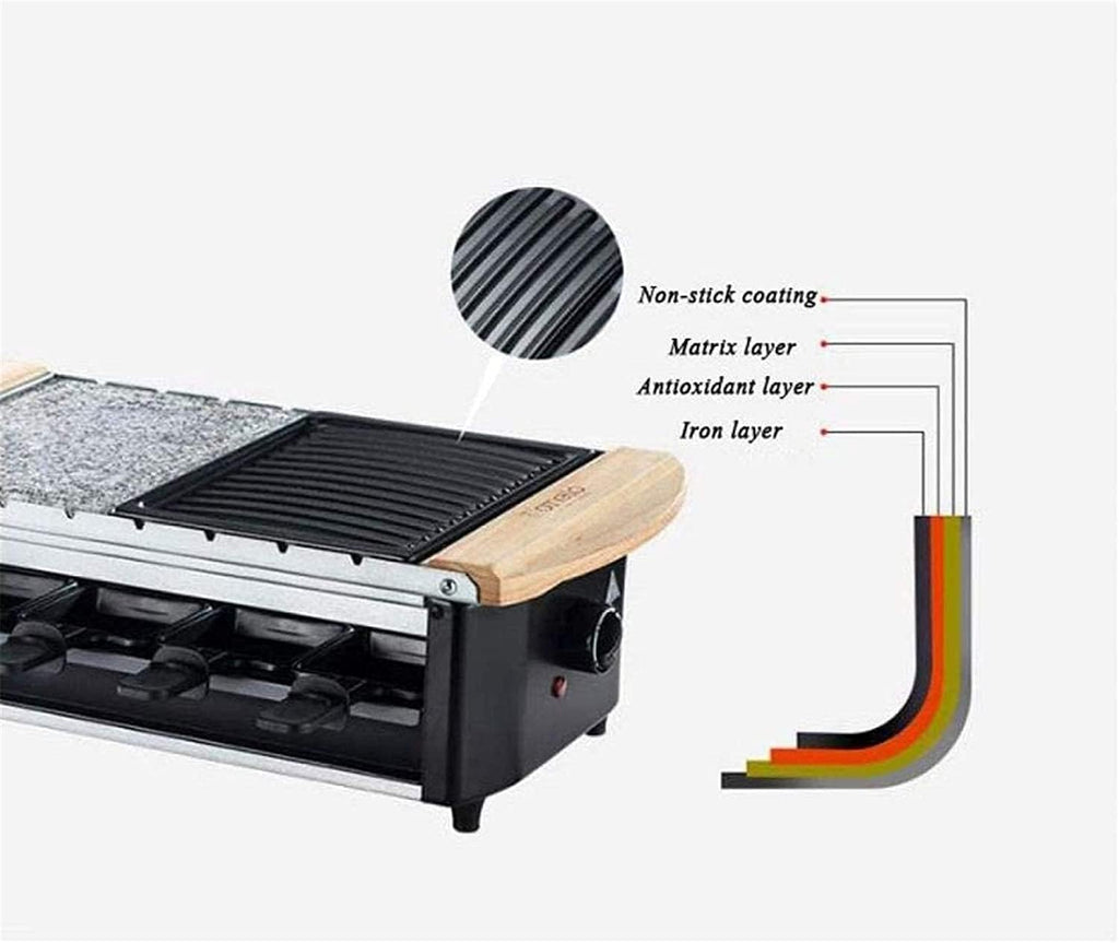 Indoor Korean Barbecue Grill Teppanyaki Grill - Electric BBQ Table Top Grill with Adjustable Temperature Control and 8 Baking Pans- 1800W,Portable Nonstick Griddle