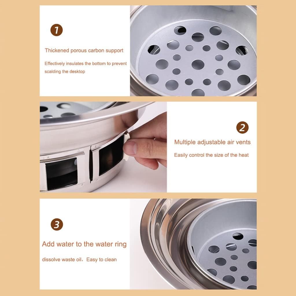 Charcoal Barbecue Grill, Household Korean BBQ Grill, Portable Camping Grill Stove, Tabletop Smoker Grill for 1-2 People (A 35 * 12.5cm)