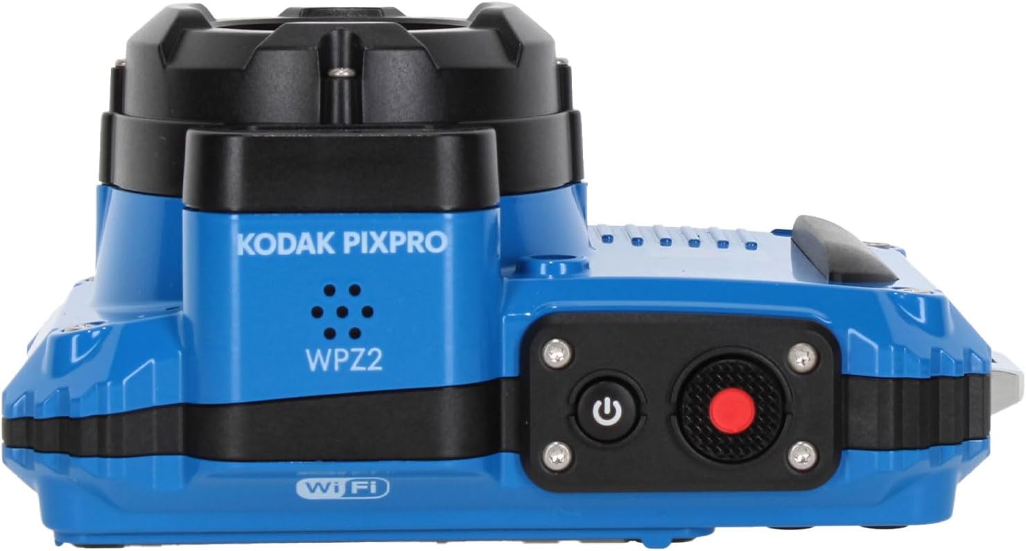 KODAK PIXPRO WPZ2 Rugged Waterproof Shockproof Dustproof WiFi Digital Vlogging Camera 16MP (Blue) Bundle with 64GB Memory Card + Vlogger Tripod + Bag + Cleaning Kit + More Accessories