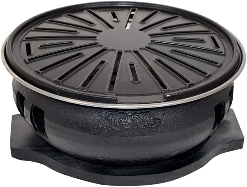 Portable BBQ Grill, Korean BBQ Grill Cast Iron 31cm x 13.5cm 5-10 People Indoor Outdoor Pack of 11 Multicolor(E)