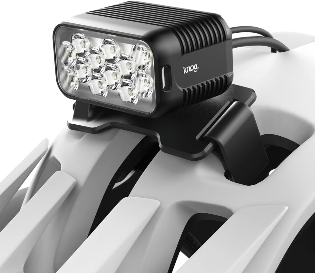 Knog Blinder X 2300 Bike Light Helmet Kit - 2300 Lumen Helmet Mounted Bike Headlight with External Battery, IP67 Waterproof,USB-C Rechargeable-Secure Helmet Mount Bicycle Light for Night Riding