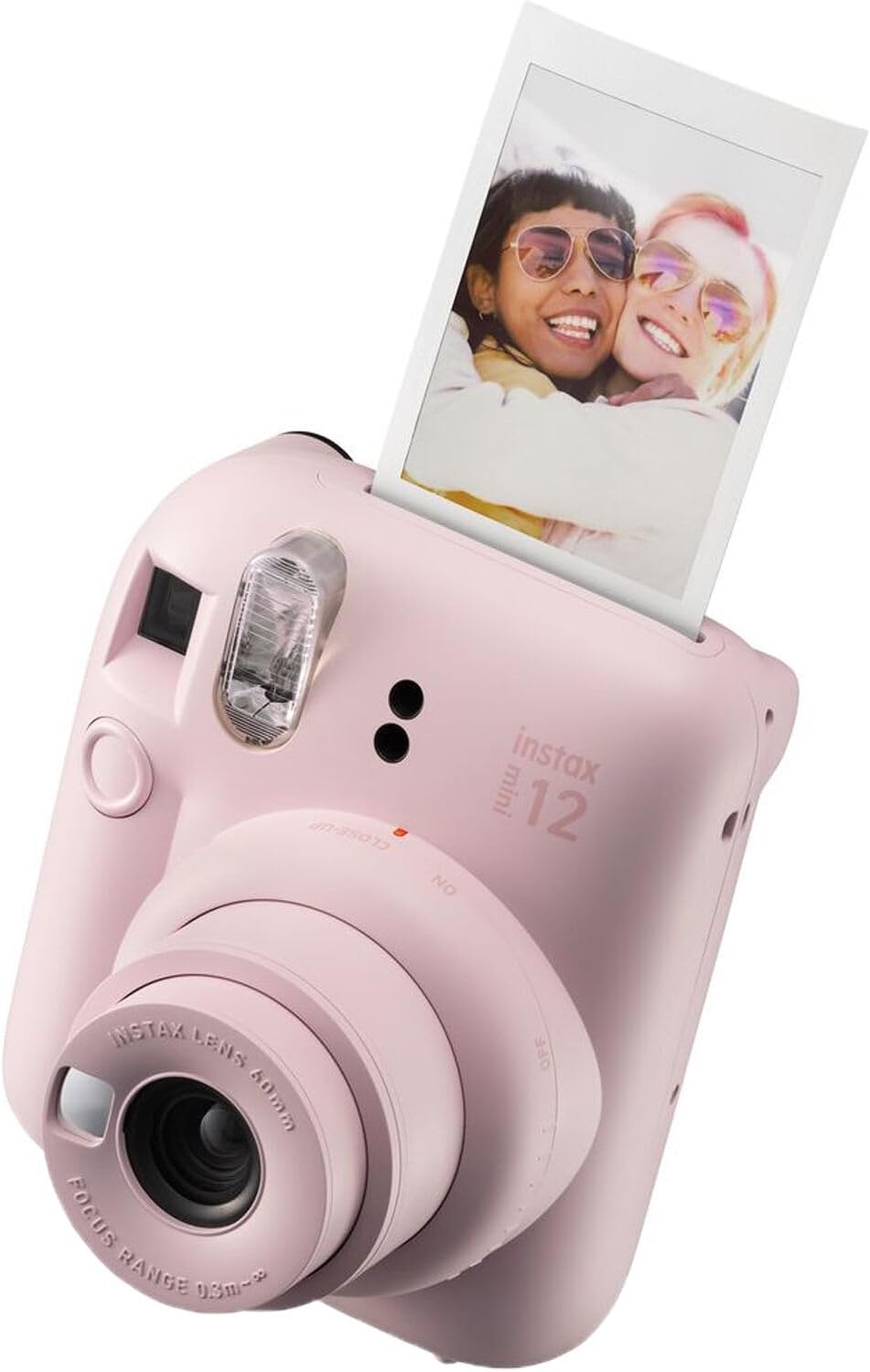 Fujifilm Instax Mini 12 Instant Camera + MiniMate Accessory Bundle & Compatible Custom Case + Fuji Instax Film Value Pack (50 Sheets) Flamingo Designer Photo Album (Blossom Pink)