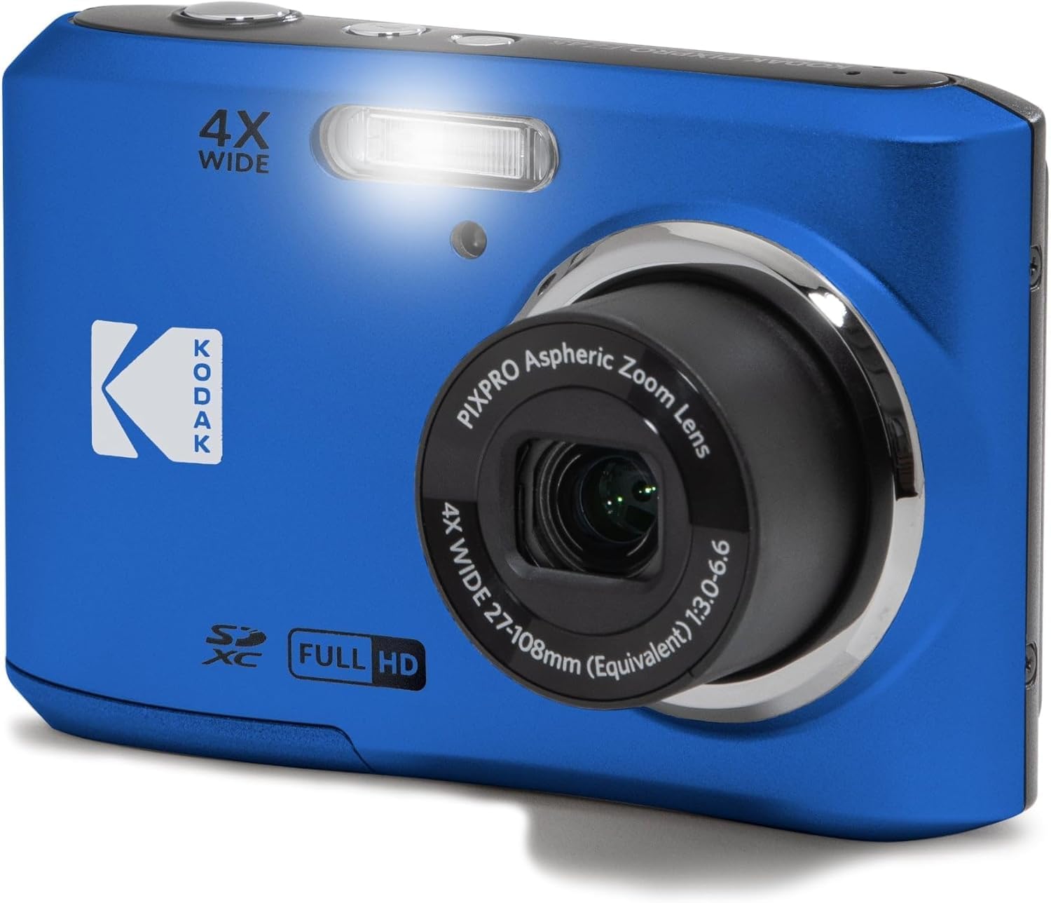 KODAK PIXPRO FZ45 16MP CMOS Sensor Digital Camera 5X Optical Zoom with Sunshine Photo Microfiber Cleaning Cloth (Basic Bundle, Blue)