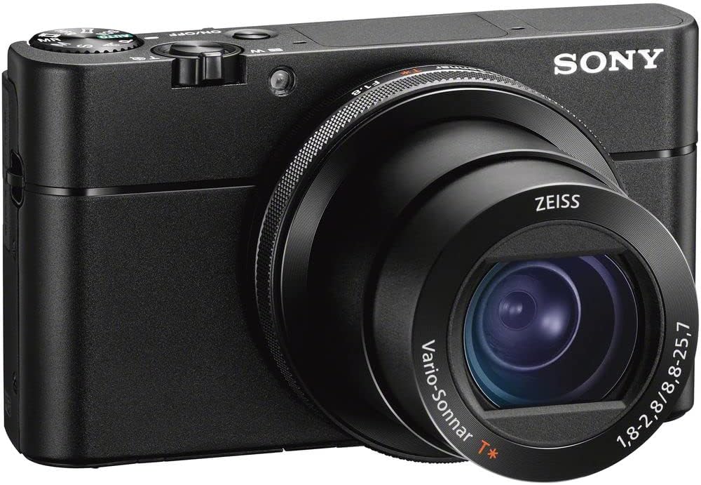 Sony Cyber-Shot DSC-RX100 VA Digital Camera (DSC-RX100M5A/B) + Case + 64GB Card + Card Reader + Flex Tripod + Memory Wallet + Cleaning Kit (Renewed)
