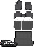 Wayhigh® Floor Mats & Backseat Cargo Liner for Toyota 4Runner Hybrid 2025 2026(Only fit Hybrid) All Weather TPE Car Mats Floor Liners for 4Runner Hybrid Accessories, Full Set