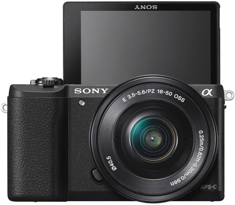 Sony Alpha a5100 Mirrorless Digital Camera with 16-50mm Lens (Black) + Filter Kit + 64GB Card + 2 x NPF-W50 Battery + Card Reader + LED Light + Corel Photo Software + Case + More (Renewed)