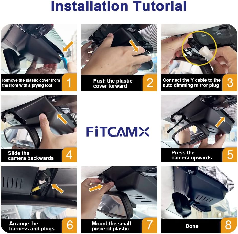 Fitcamx 4K Dash Cam Suitable for Hyundai Palisade 2023-2025 (Part No#S8711) SE SEL Limited XRT Calligraphy, OEM Look, 2160P UHD Video, WiFi & APP, Loop Recording, G-Sensor, Easy to Install, 64GB Card