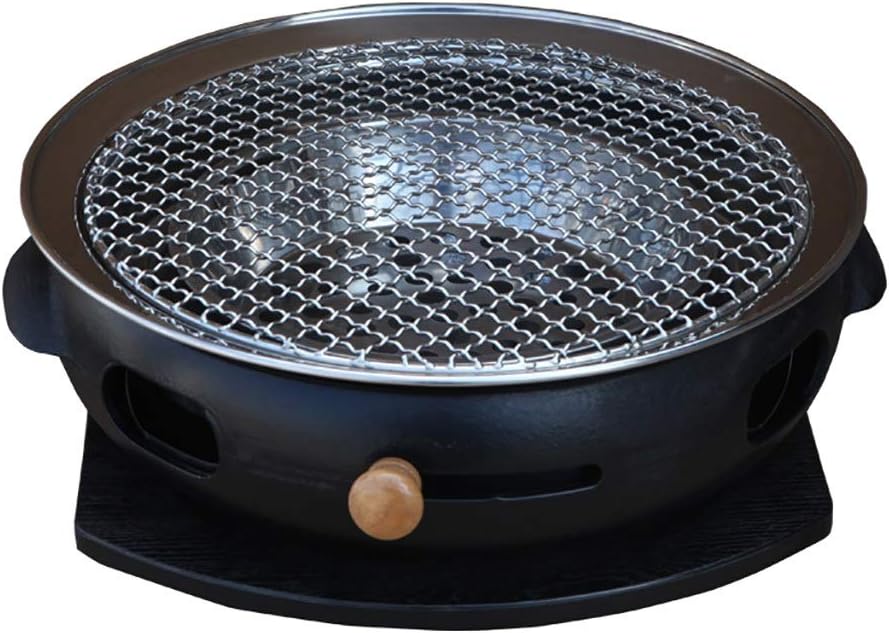 BBQ Barbeque Barbecue Grill,Large Cast Iron Barbecue Meat Stove,Korean Smoke-Free Household Charcoal Grill,Indoor Outdoor,15 Styles (Color : E)