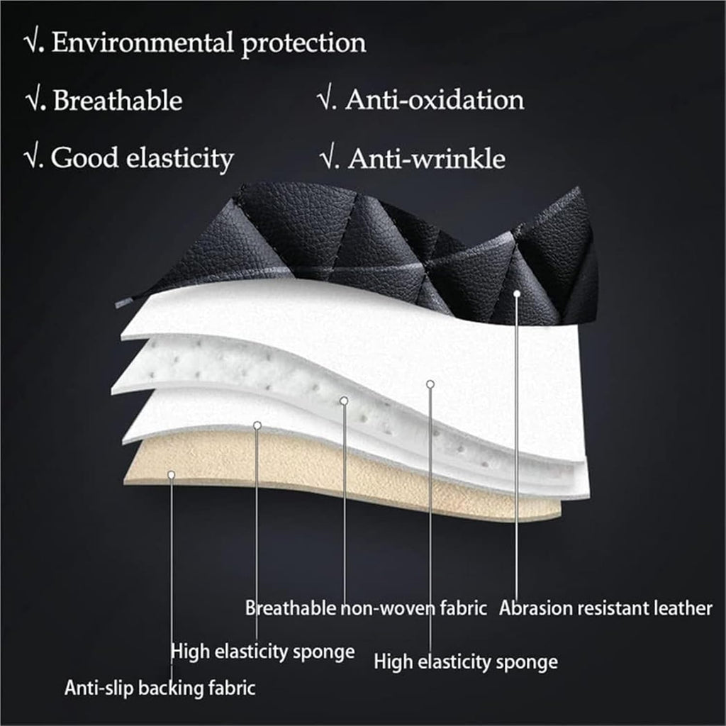 Car Seat Covers Full Set for Vw Tiguan 2016-2025 SEL R-Line Elegance, All Weather Leather Waterproof Interior Protector Accessories, Use Easy Installation Cleaning(Black White)