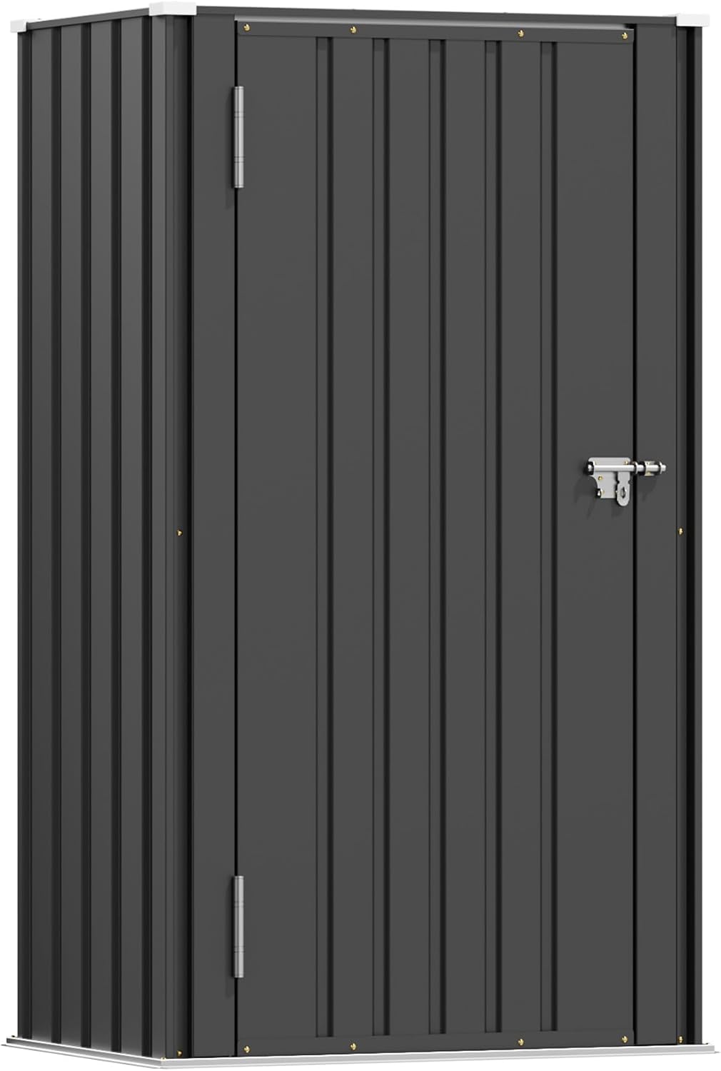 Patiowell 22 Cuft Outdoor Vertical Cabinet, Metal Storage Shed, Indoor Outside Waterproof Shed, Black