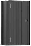 Patiowell 22 Cuft Outdoor Vertical Cabinet, Metal Storage Shed, Indoor Outside Waterproof Shed, Black