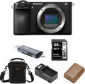 Sony Alpha a6700 Mirrorless Camera Body Bundle with 128GB SD Card, Shoulder Bag, Extra Battery, Charger, Card Reader, Sony 1 Year Limited Warranty