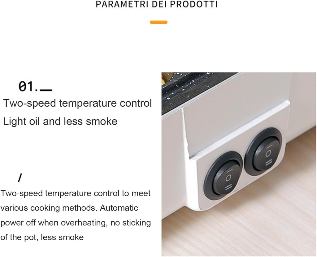 Hot Pot Electric with Grill, 2 in 1 Indoor Non-Stick for Steaks, Shabu Shabu, Noodles, Simmer and Fry, Korean BBQ Grill, Independent Dual Temperature Control,A