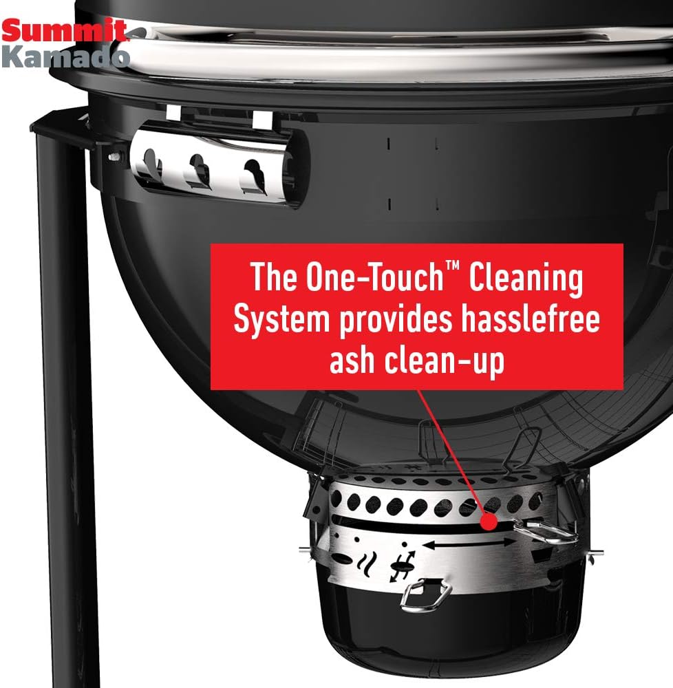 Weber Summit® Kamado S6 Charcoal Grilling Center, Black – Dual‑Walled Insulated Steel Kamado with 24' Cooking Area, Porcelain‑Enameled Kettle & One‑Touch Cleaning System