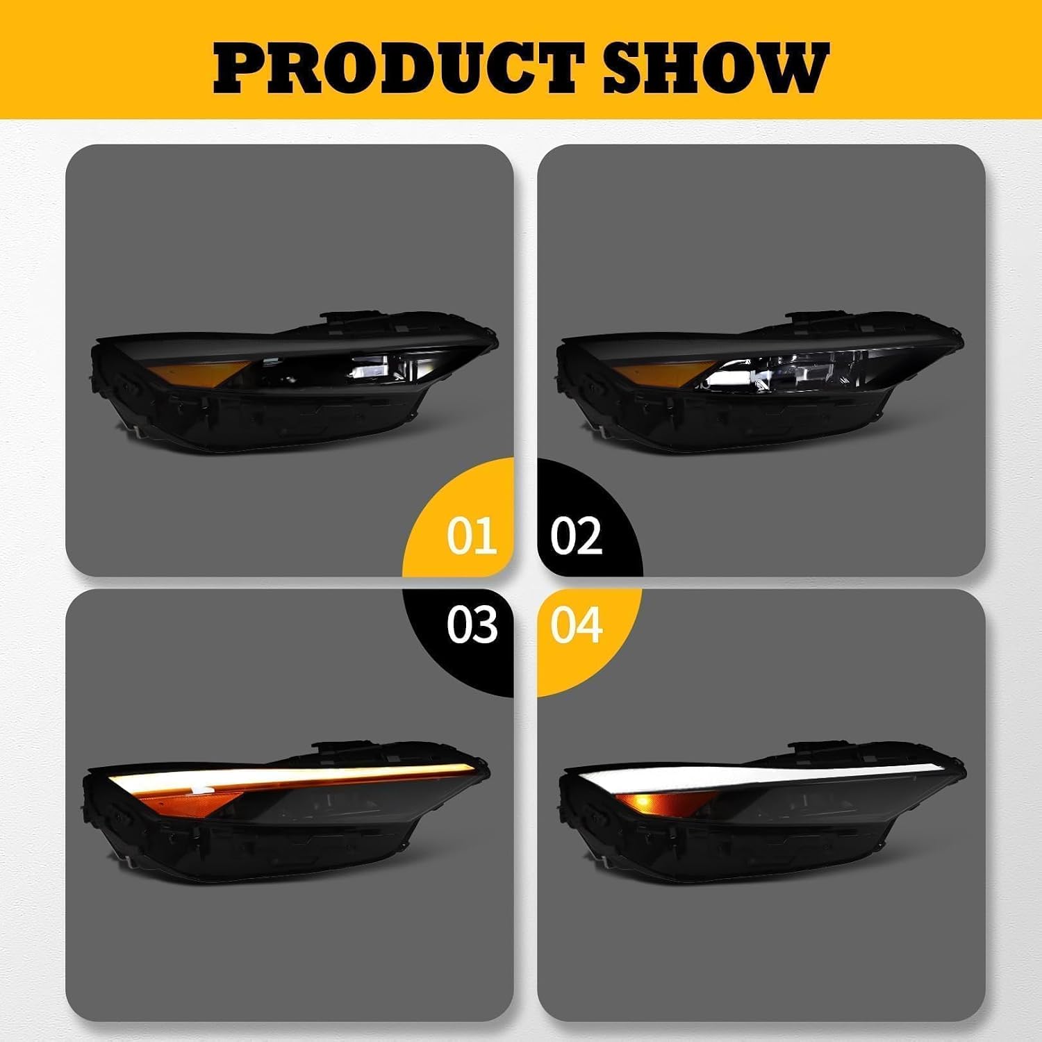 Right Headlight Assembly W/Module Compatible with Elan-tra SE SEL N Line GLS Preferred Luxury Limited 2024-2025 Headlamp Passenger Side Front Light 92012AA740