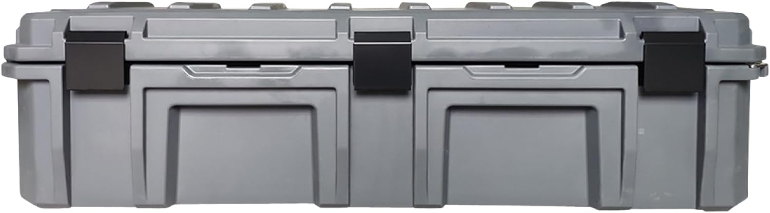 Overland Vehicle Systems 40100021 Dark Gray 117 QT Dry Box Storage with Drain and Bottle Opener | Waterproof Seal | Heavy-Duty Latches and Nylon Handles | Keeps Gear Safe, Dry and Organized