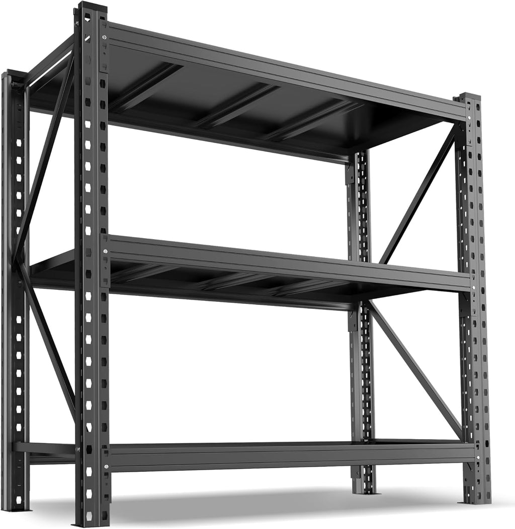 3-Tier Garage Shelving, 63''H*67''W*20''D Metal Storage Shelf,5000 lbs Heavy Duty Unit Shelves, Upgraded Reinforced Double-Layer Columns for Basement Kitchen Pantry Large Warehouse Rack