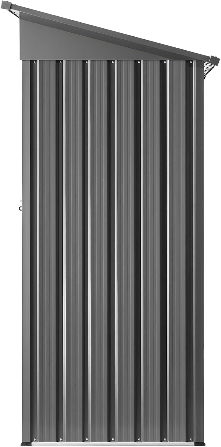VEVOR 5 x 3 FT Metal Garden Shed, Storage Building with Lockable Door & 2 Louver Vents, Sloped Roof Metal Outdoor Storage Shed, Tool Sheds Outdoor Storage for Backyard, Garden, Patio, Bike, Gray