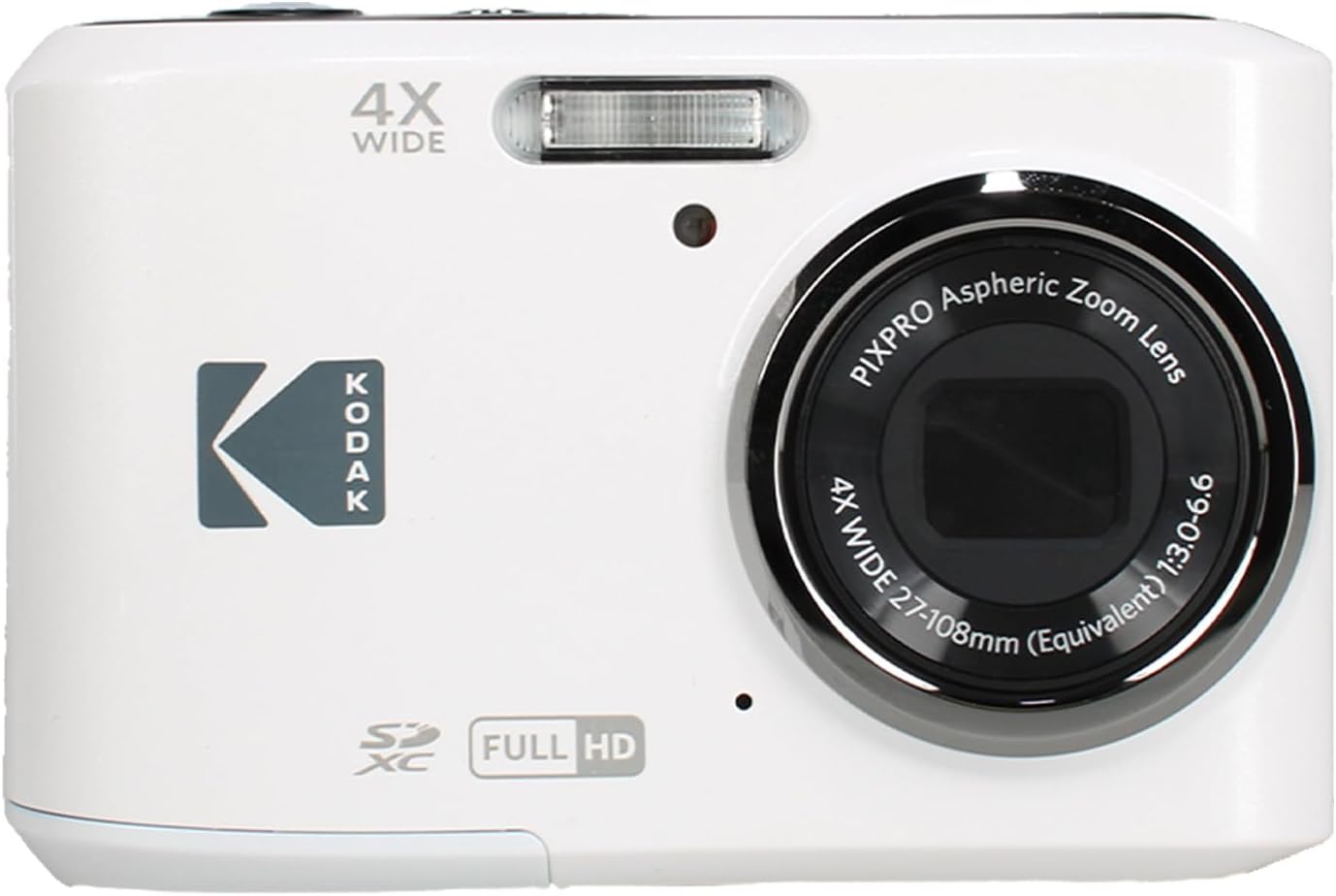 Kodak Pixpro FZ45 Digital Camera (White) Bundle Including: 2X 64 GB Memory Card, Rechargeable Batteries, Camera Case, Flexible Tripod, Card Reader, Card Wallet, Hand Strap, Full Cleaning Kit