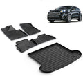 Floor Mats & Cargo Liner for 2017-2022 Kia Sportage(Not Hybrid) All Weather Car Mats Trunk Mat Cargo Mat Sportage Floor Mats Trunk Liner(Cargo Tray in Upper Deck Position) Accessories