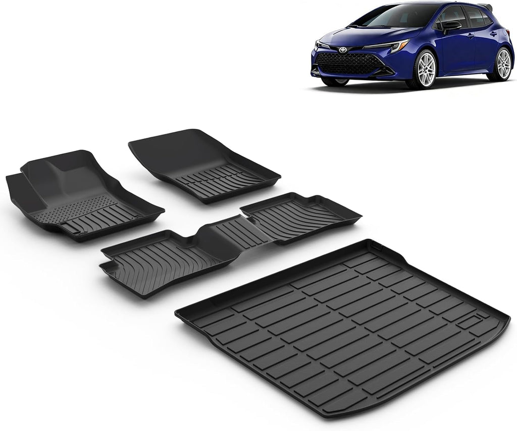 Floor Mats & Cargo Liner for 2026 2025 2024 2023 2022 2021 2020 2019 Toyota Corolla Hatchback Car Mats Trunk Mat Toyota Corolla Hatchback Floor Mats Accessories Black