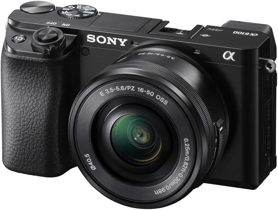 Sony a6100 Mirrorless Camera 4K APS-C ILCE-6100YB with 2 Lens Kit 16-50mm + 55-210mm Bundle with 2X Battery + Deco Gear Travel Bag Case + 64GB Memory Card + Photo Video Software + Accessories