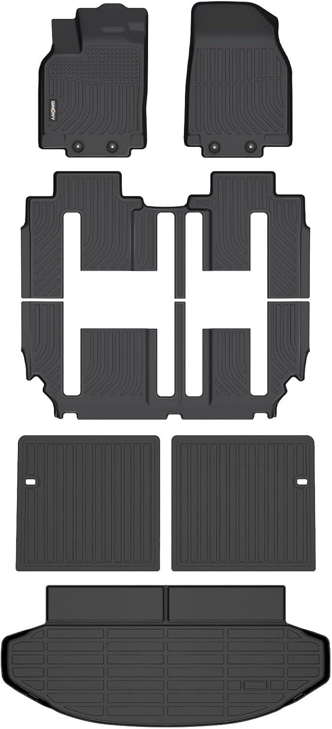 GINOWY-Floor Mats & Cargo Liner for Mazda CX9 2007-2015, All Weather Car Floor Mat Custom Fit for Mazda CX-9 Accessories Car Mats Cargo Liners Trunk Mat