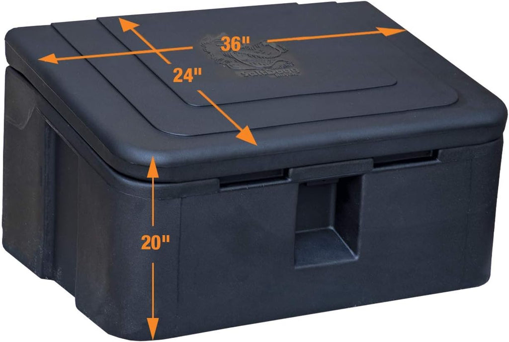 Buyers Products 9031105 Heavy Duty Poly Storage Bin, 35 Gallon Capacity, Multi Purpose Storage Bin for Salt, Feed, Seed & More, Corrosion Free Construction