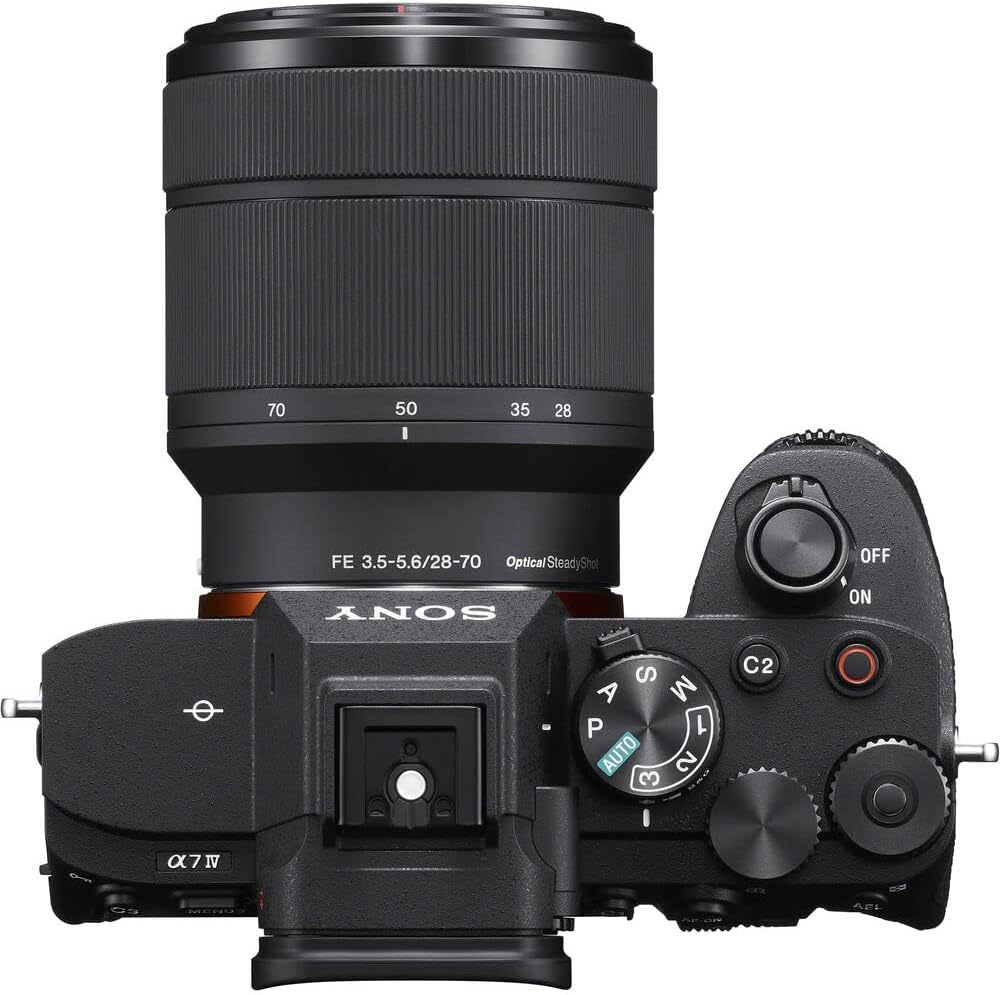 Sony a7 IV Mirrorless Digital Camera with 28-70mm Lens with Extra NP-FZ100 Battery + 128GB SD Card + Photo Software + Camera Bag + Cleaning Kit + Battery & Charger Bundle
