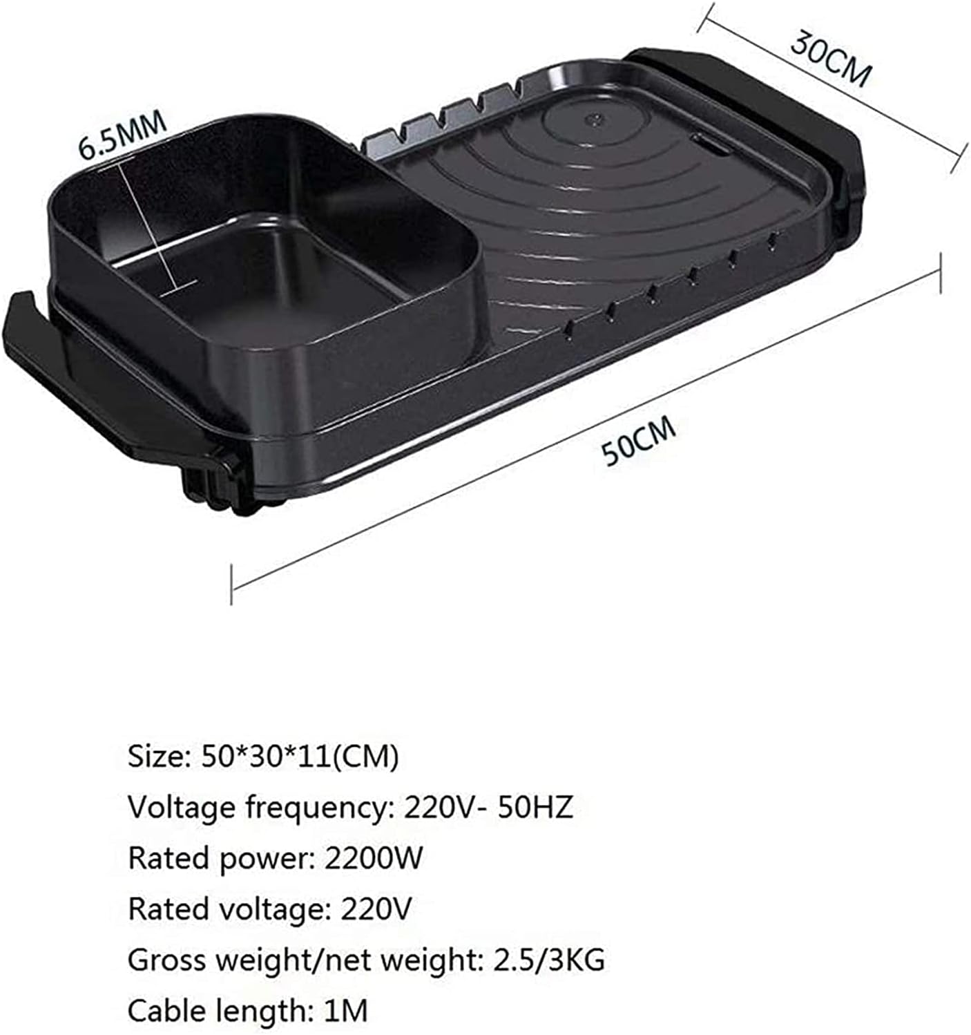 Indoor Korean Barbecue Grill Hot Pot Double Pot Electric Grill Table Grill with Lid Barbecue Hot Pot - 2200W 2 Grid 2 Flavor Non-Stick Pan Large Capacity Barbecue Indoor,Green 2,50 * 30 * 11Cm,P