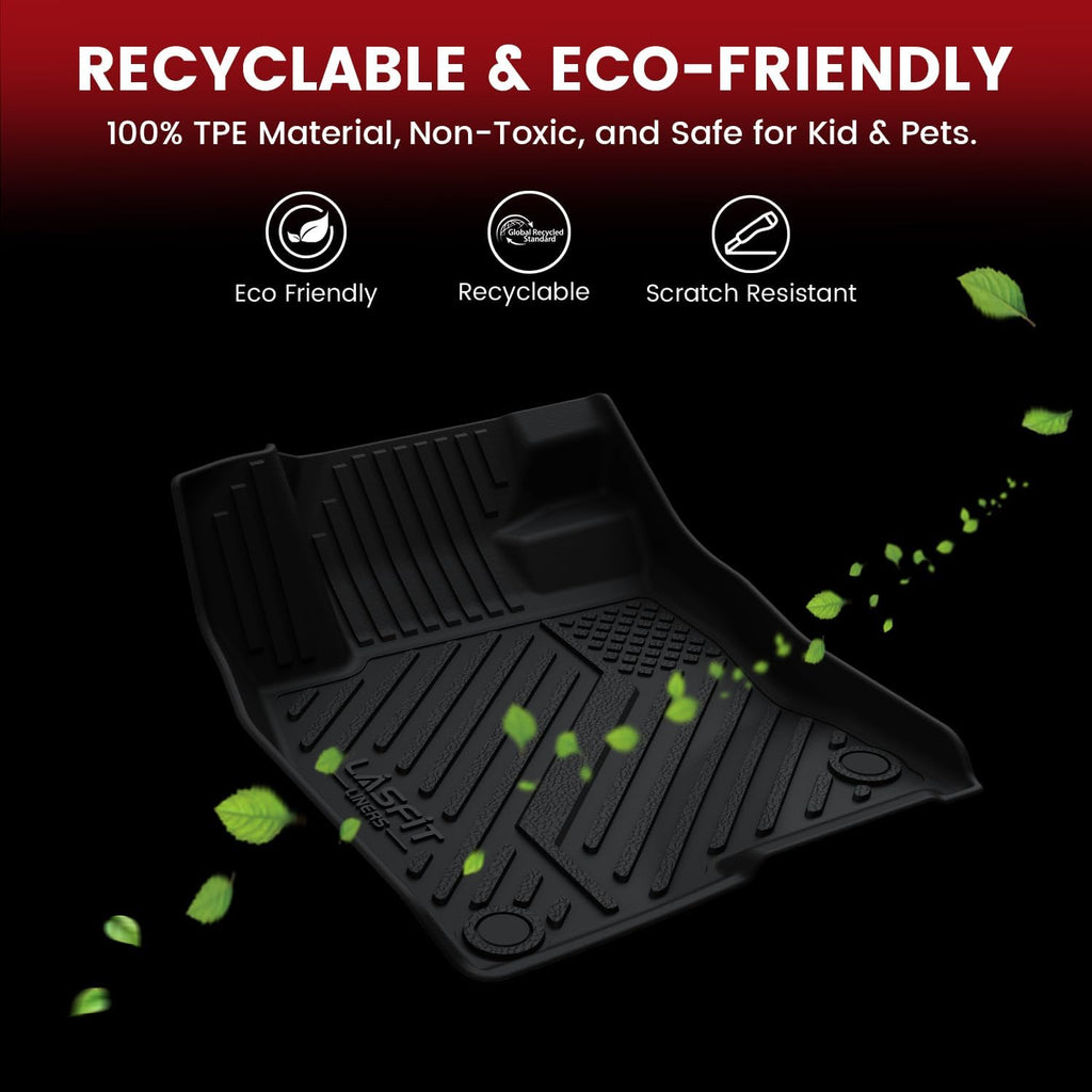 LASFIT Floor Mats for Nissan Versa 2020-2025, Custom Fit All Weather Protection Durable TPE Floor Liners for Nissan Versa S/SR/SV 2025 2024 2023 2022 2021 2020 1st & 2nd Row Car Mats, Black